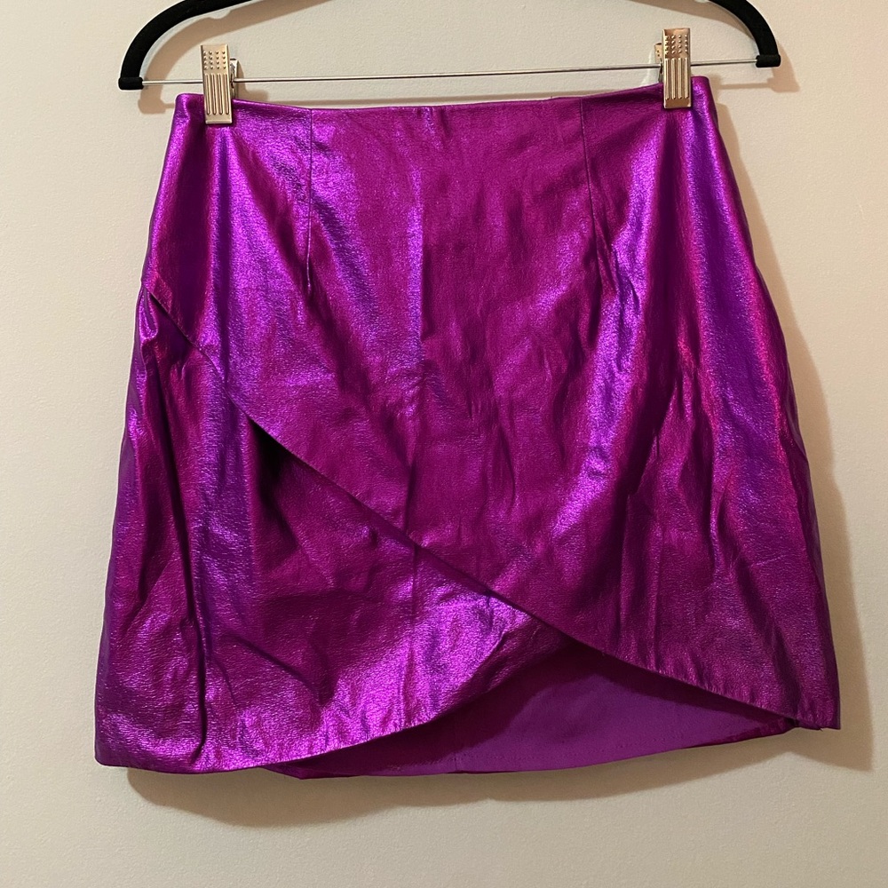 Metallic purple Superdown mini skirt -small